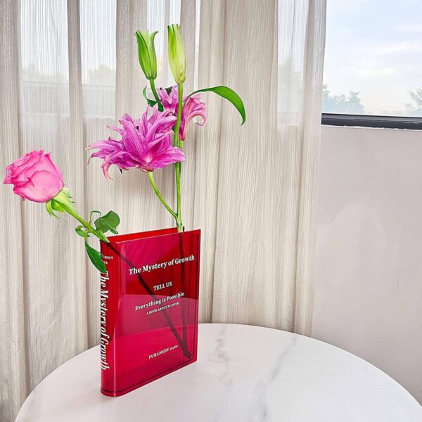 Clear Book Flower Transparent Vase - Image 9