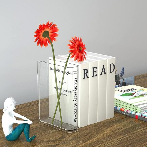 Clear Book Flower Transparent Vase - Image 6